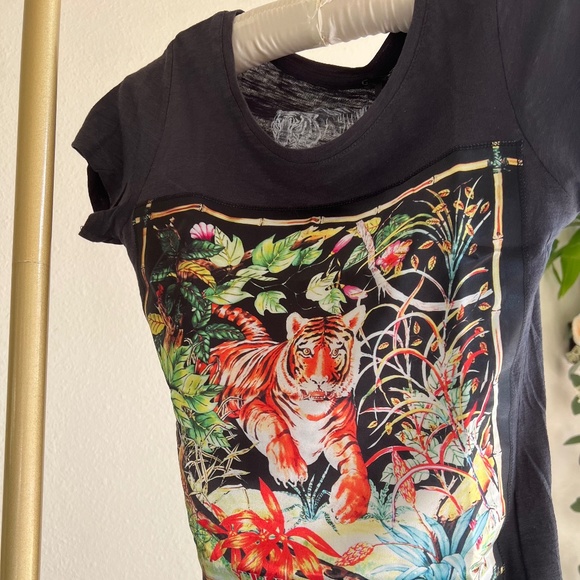 Bastille Rive Droite silk tiger applique shirt 🐯 - Picture 3 of 10